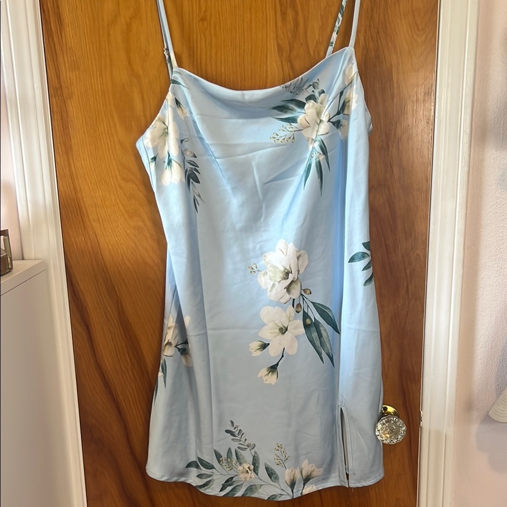 Princess Polly Light Blue Floral Mini Dress